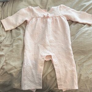 Janie and Jack Pale Pink Quilted Footed One-Piece